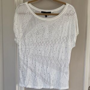 White Knit Women's Top